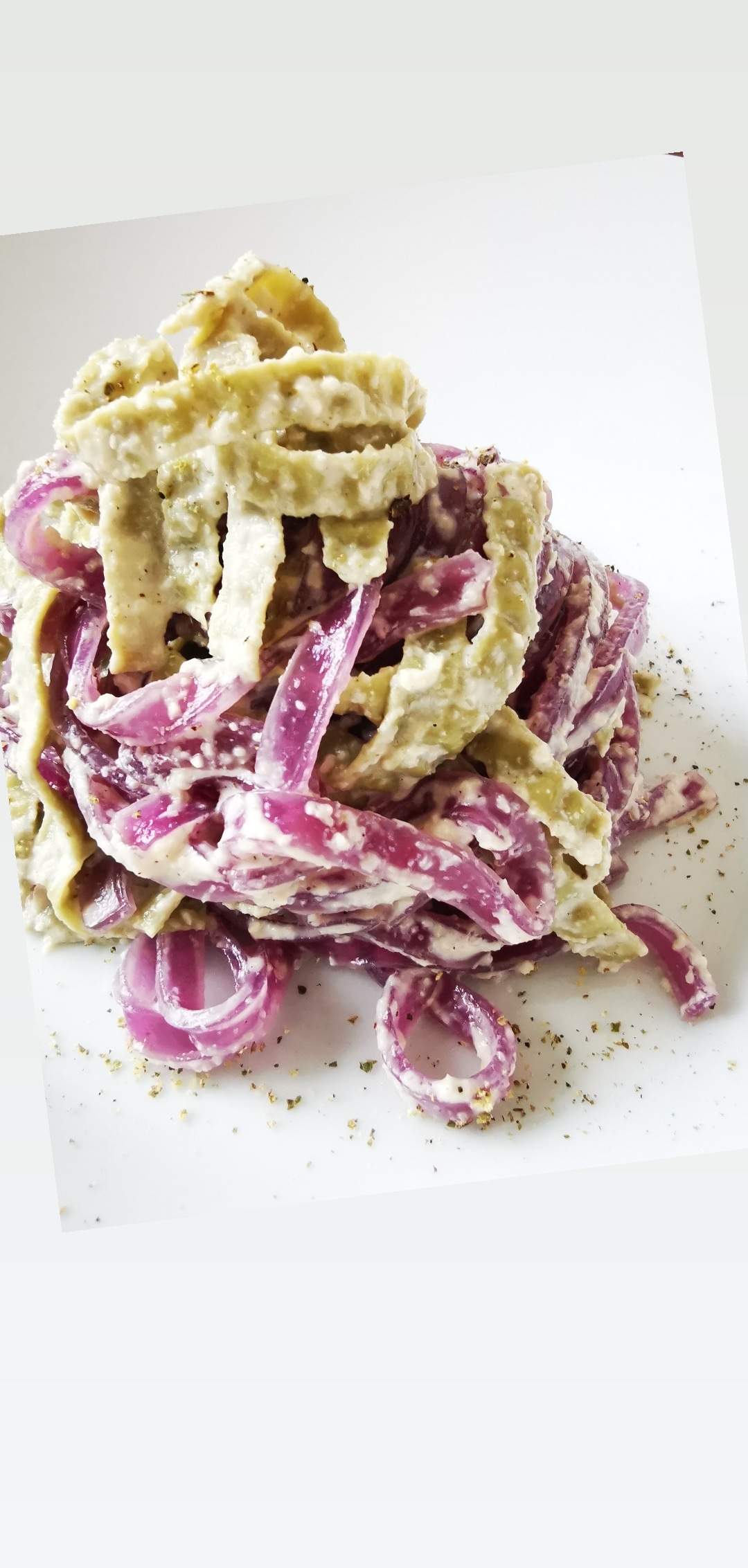 Edamame, Süß und Blaukartoffel Fettuccine cacio e pepe — MyVegAtelier